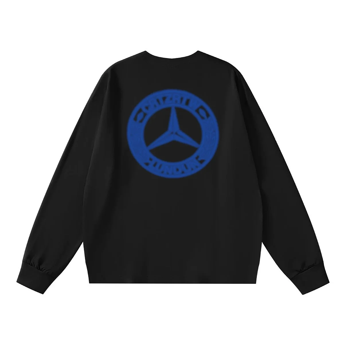 Other Unisex Black Long Sleeve T-Shirt with Blue Mercedes-Benz Logo Black - 1