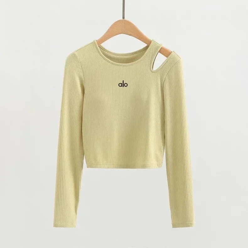 Alo Yoga Alo Mountain Green Crop Top with Shoulder Cutouts Green - 1