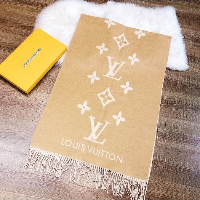 Louis Vuitton Louis Vuitton Monogram A-1 Yellow Scarf Beige