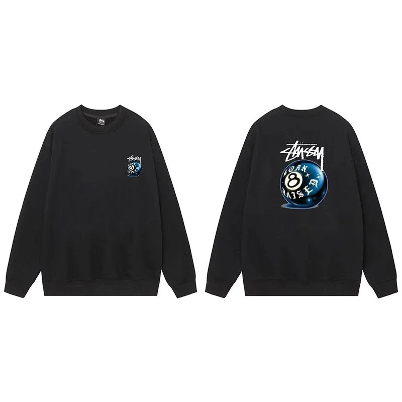 Stussy Stussy 8 Ball Black Crewneck Sweatshirt Black - 1