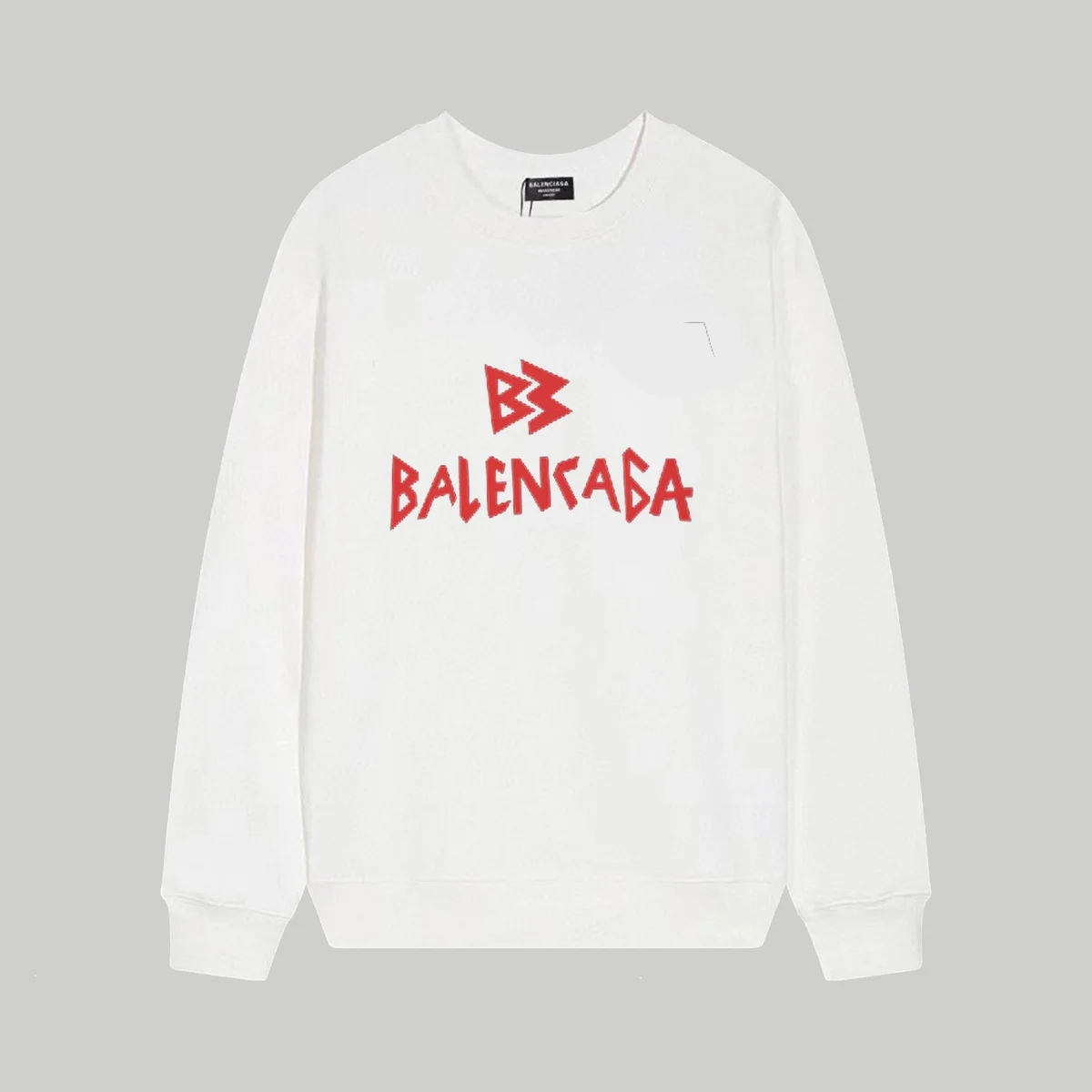 Balenciaga Balenciaga White BALENCAGA Logo Crewneck Sweatshirt White - 1