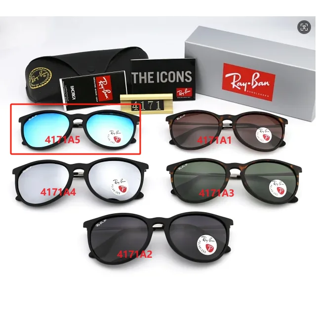 Ray-Ban Ray-Ban The Icons 4171A5 Black/Blue Mirror Sunglasses Black