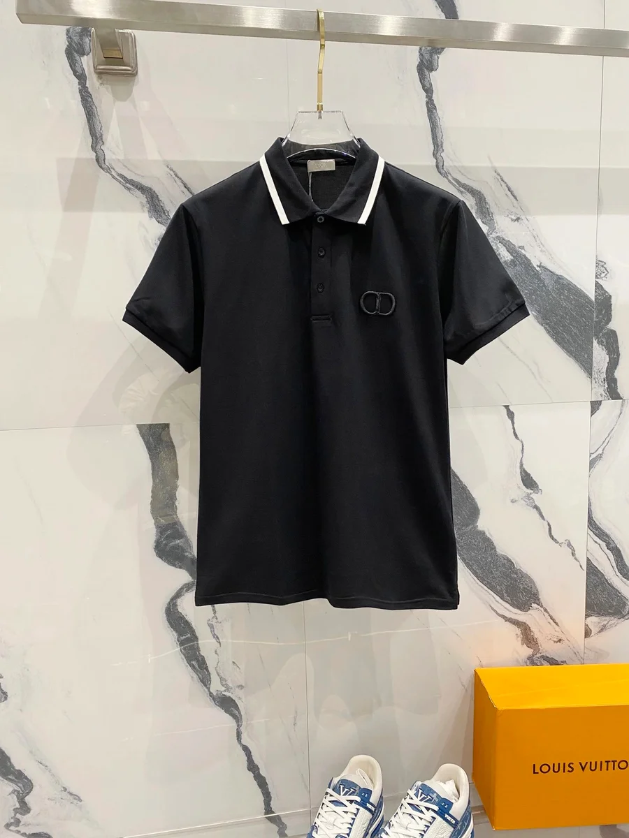 Dior Dior CD Logo Black/White Trim Polo Shirt Black