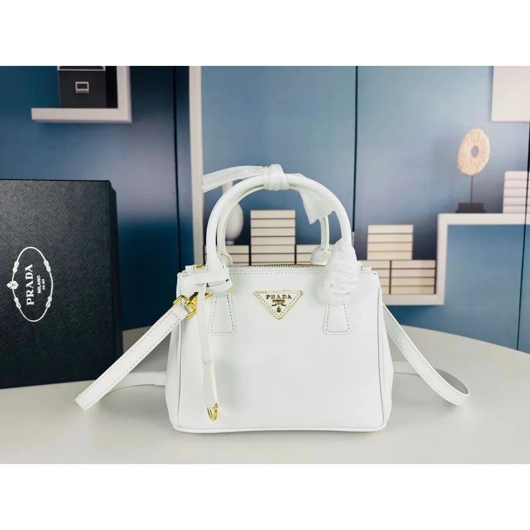 Prada Prada Saffiano White Leather Tote Bag White