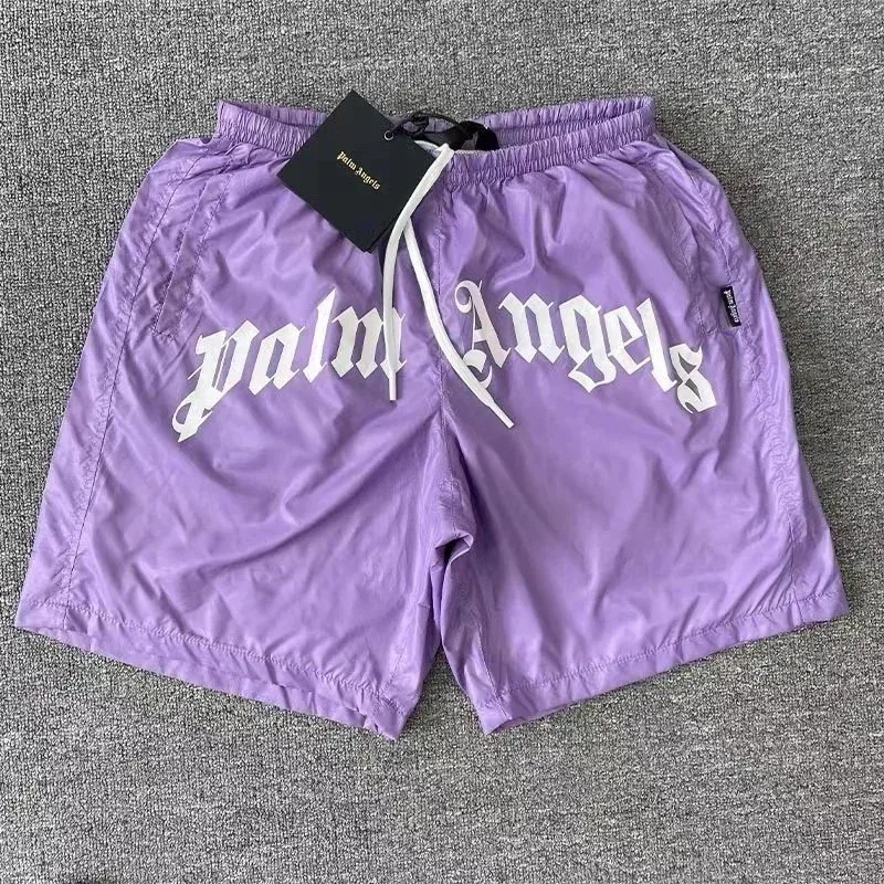 Palm Angels Palm Angels Life is Palm Purple Shorts Purple - 1