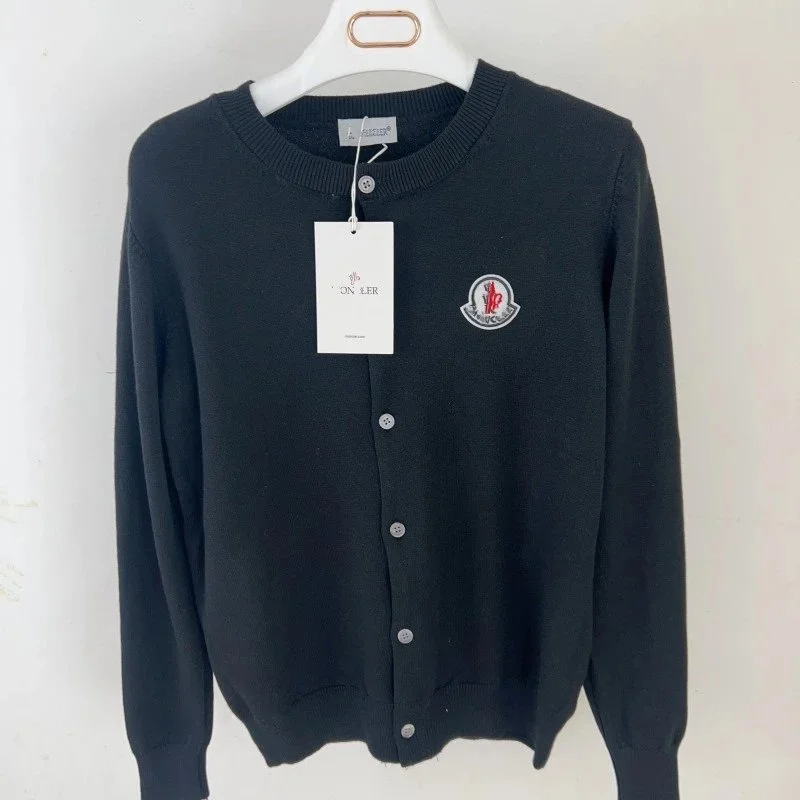 Moncler Moncler Black Monogram Cardigan Sweater Black