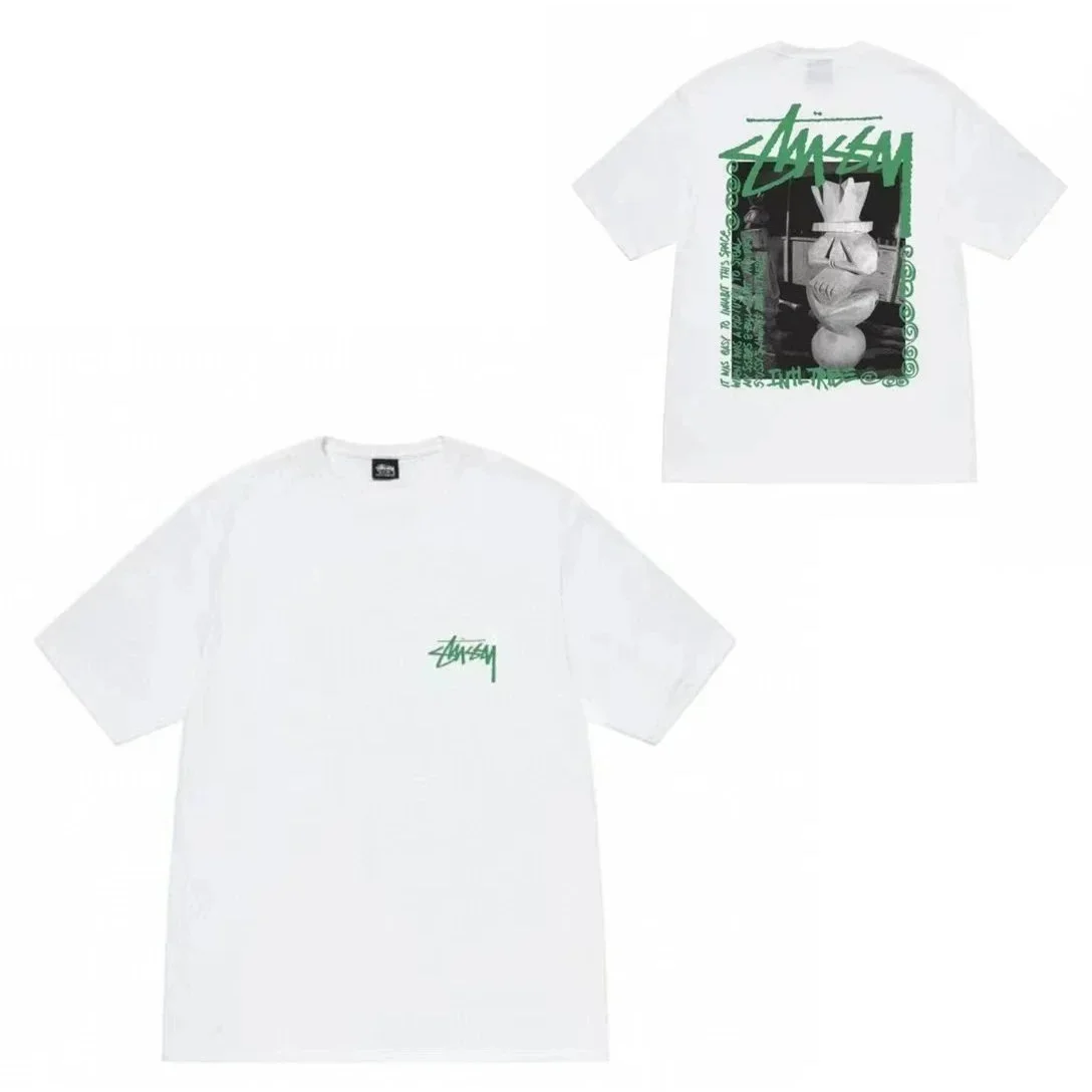 Stussy Stussy STX-066 White Green Graphic T-Shirt White - 1