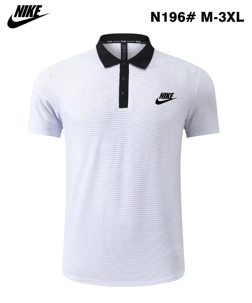 Nike Nike White Striped Polo Shirt Men's White - 1