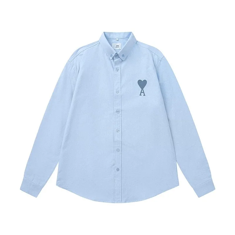 Ami Paris Ami Paris Ami-23-03 Light Blue Button-Up Shirt Blue - 1