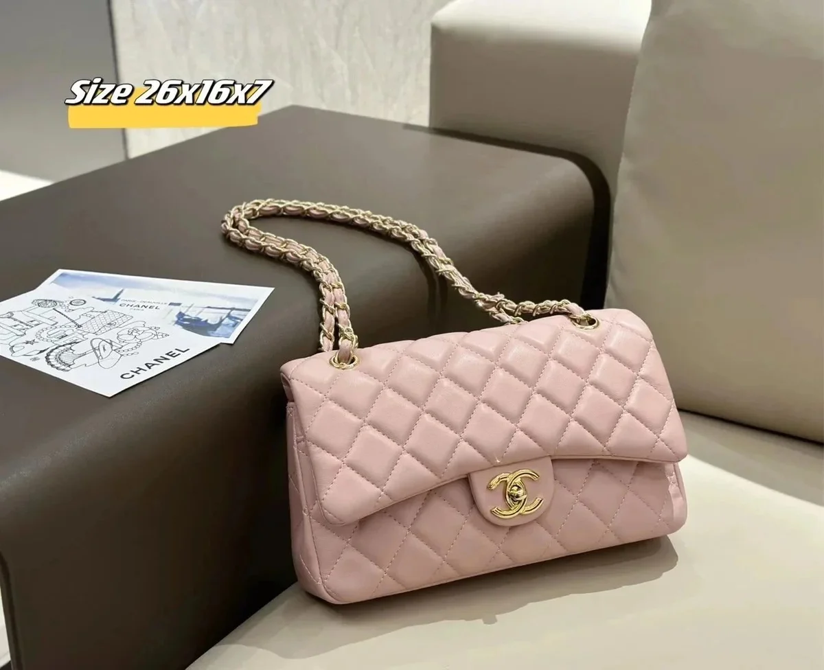 Chanel Classic Flap Pink Leather Bag