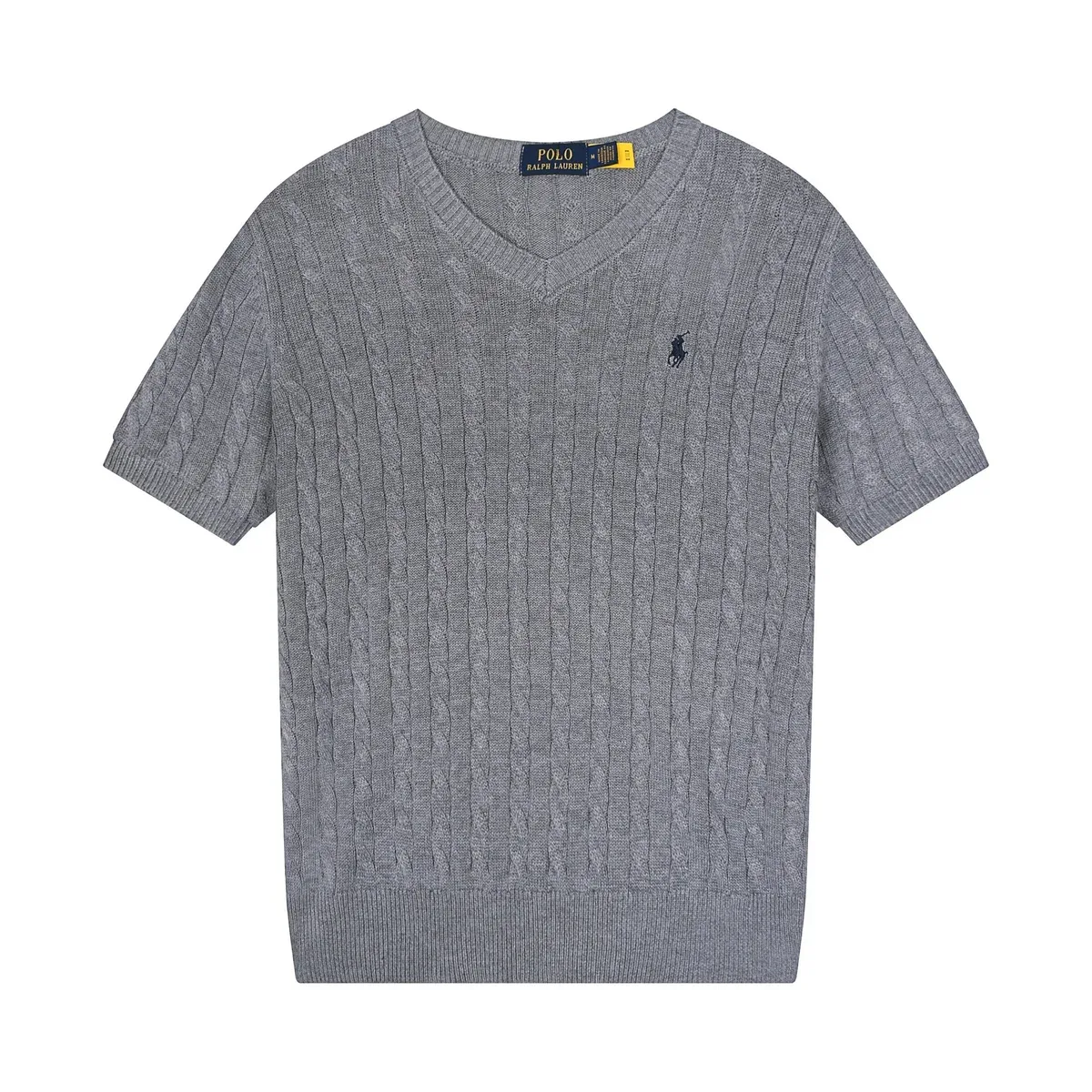 Polo Ralph Lauren Polo Ralph Lauren Cable Knit V-Neck Sweater in Grey Grey - 1