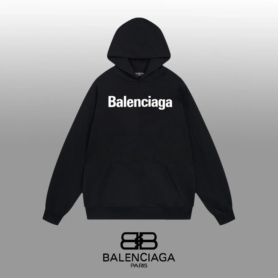 Balenciaga Balenciaga Black Logo Hoodie Black - 1