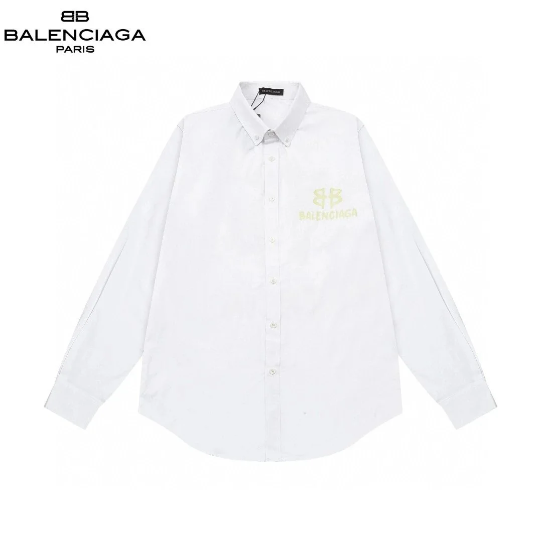 Balenciaga Balenciaga White Logo Button-Up Shirt White