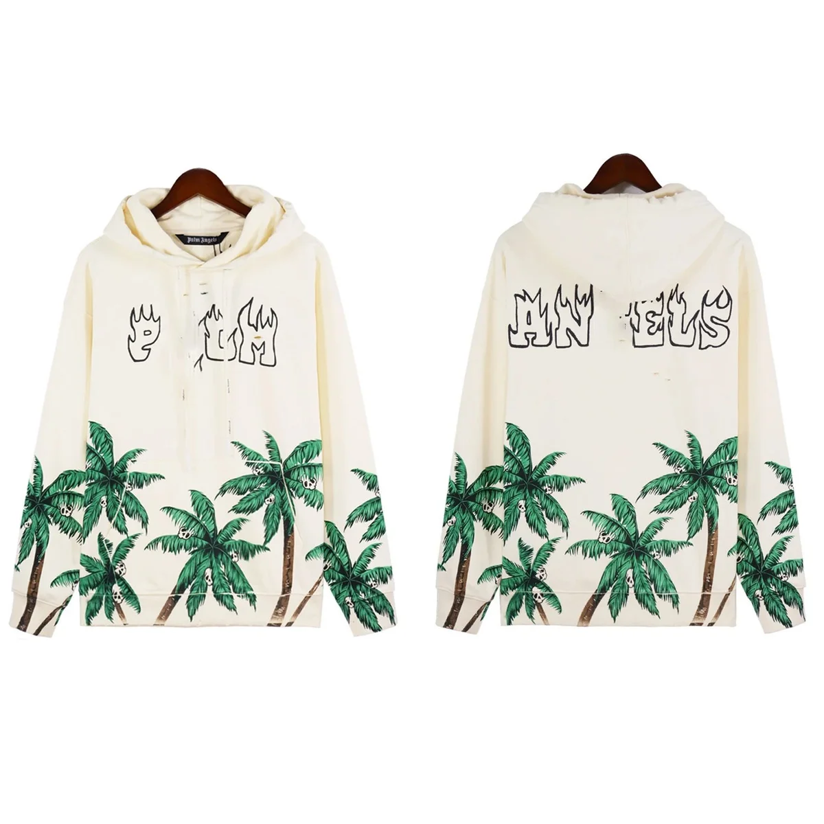Palm Angels Palm Angels Life is Palm Coconut Tree Hoodie Cream Cream - 1