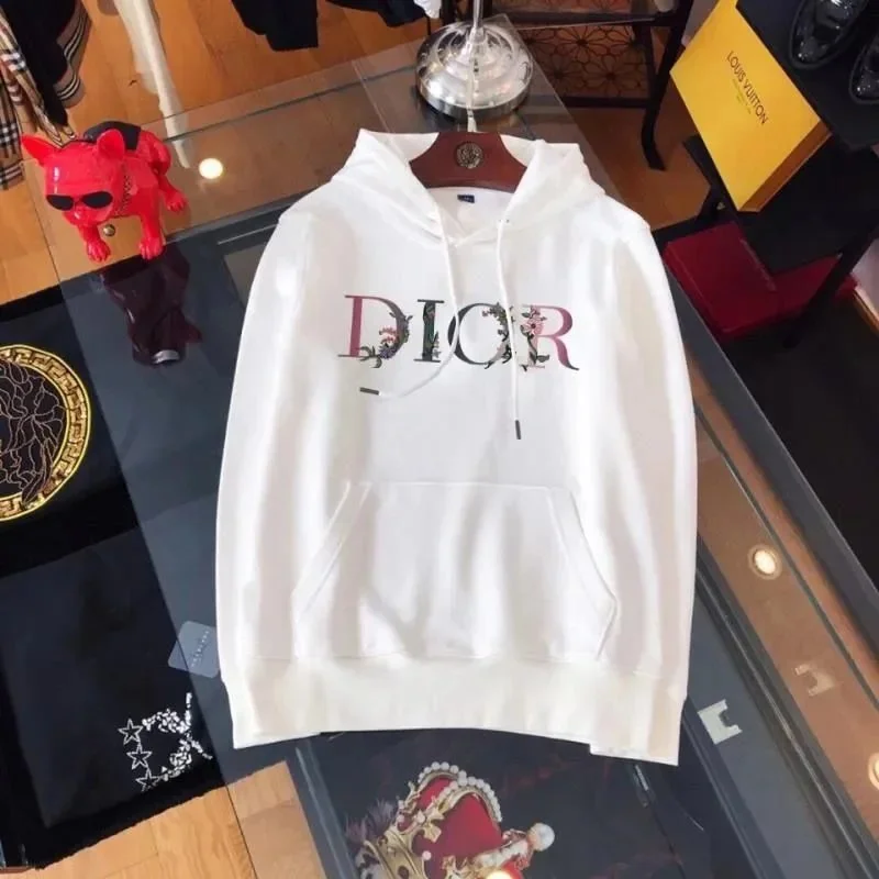 Dior Dior White Floral Logo Hoodie White - 1