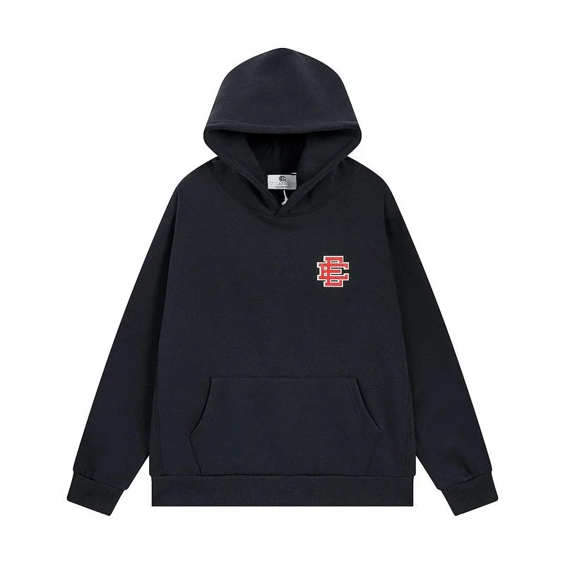 Other Unisex Navy Red 'EC' Embroidered Hoodie Navy - 1