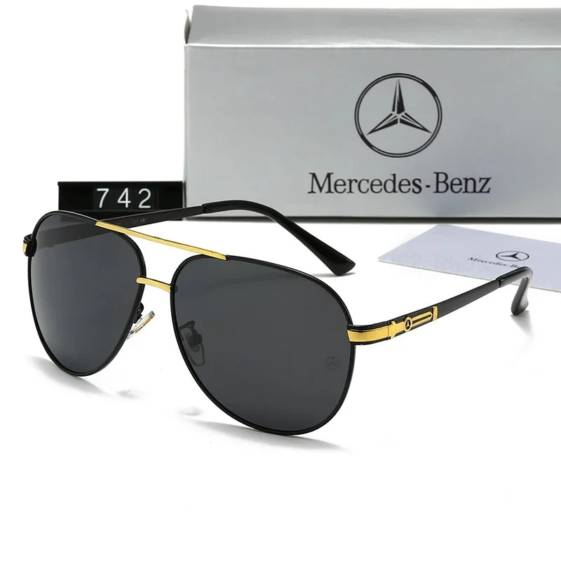 Mercedes-Benz Mercedes-Benz 742-C Polarized Aviator Sunglasses Black - 1