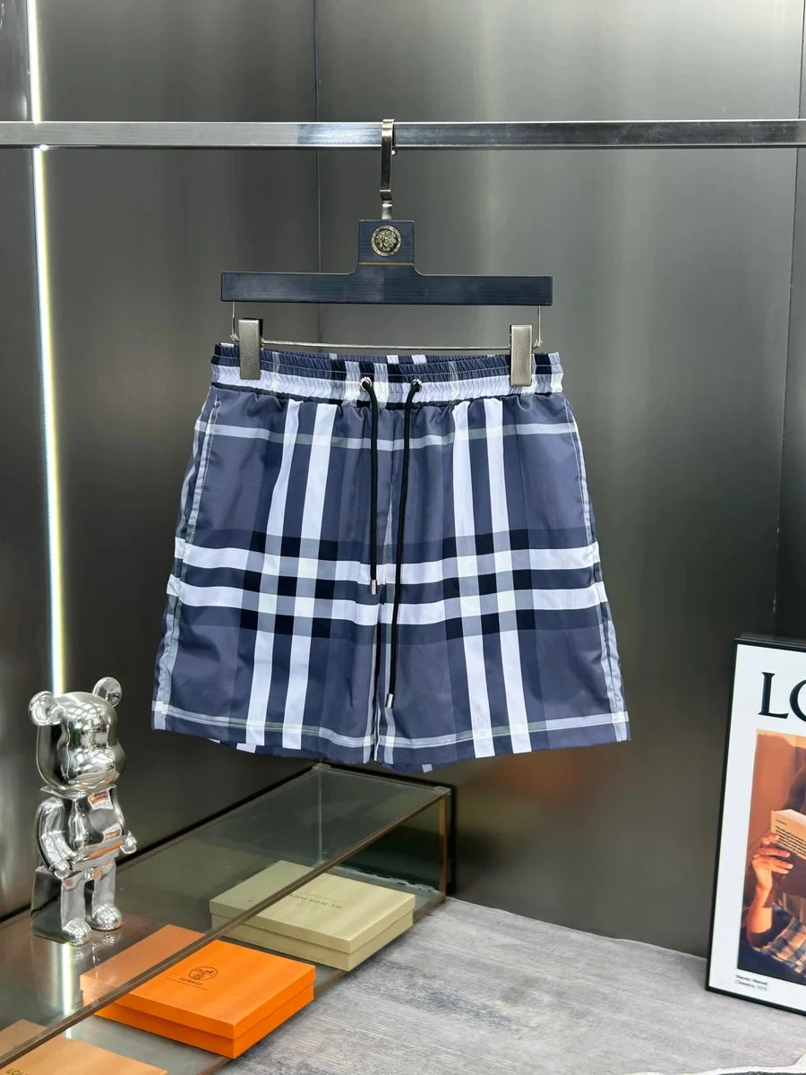 Other Plaid Shorts Blue White Casual Shorts Blue - 1