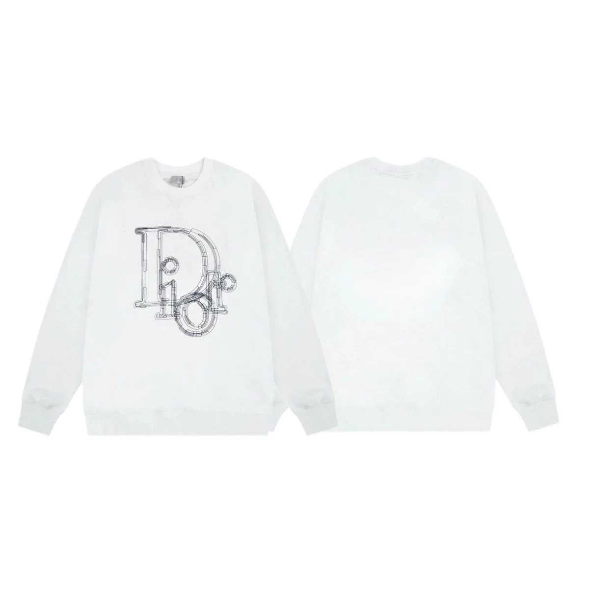 Dior Dior White Dior Logo Crewneck Sweatshirt White - 1