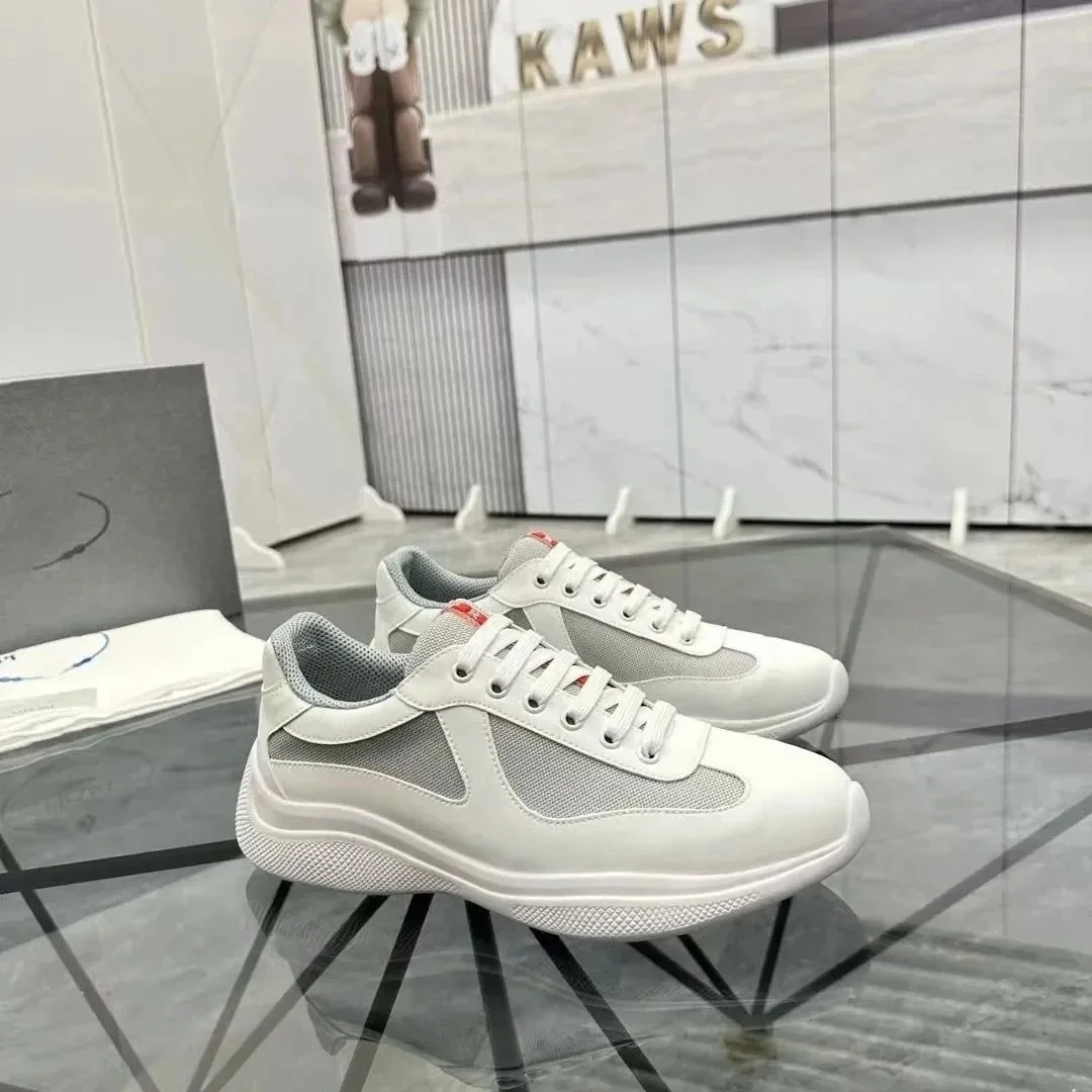 Prada Prada Runners White Leather Sneakers White - 1