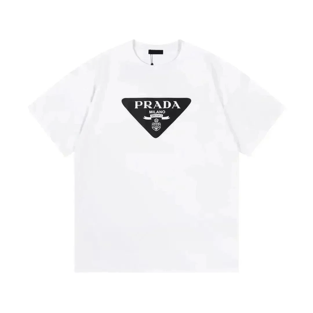 Prada Prada Triangle Logo White T-Shirt White
