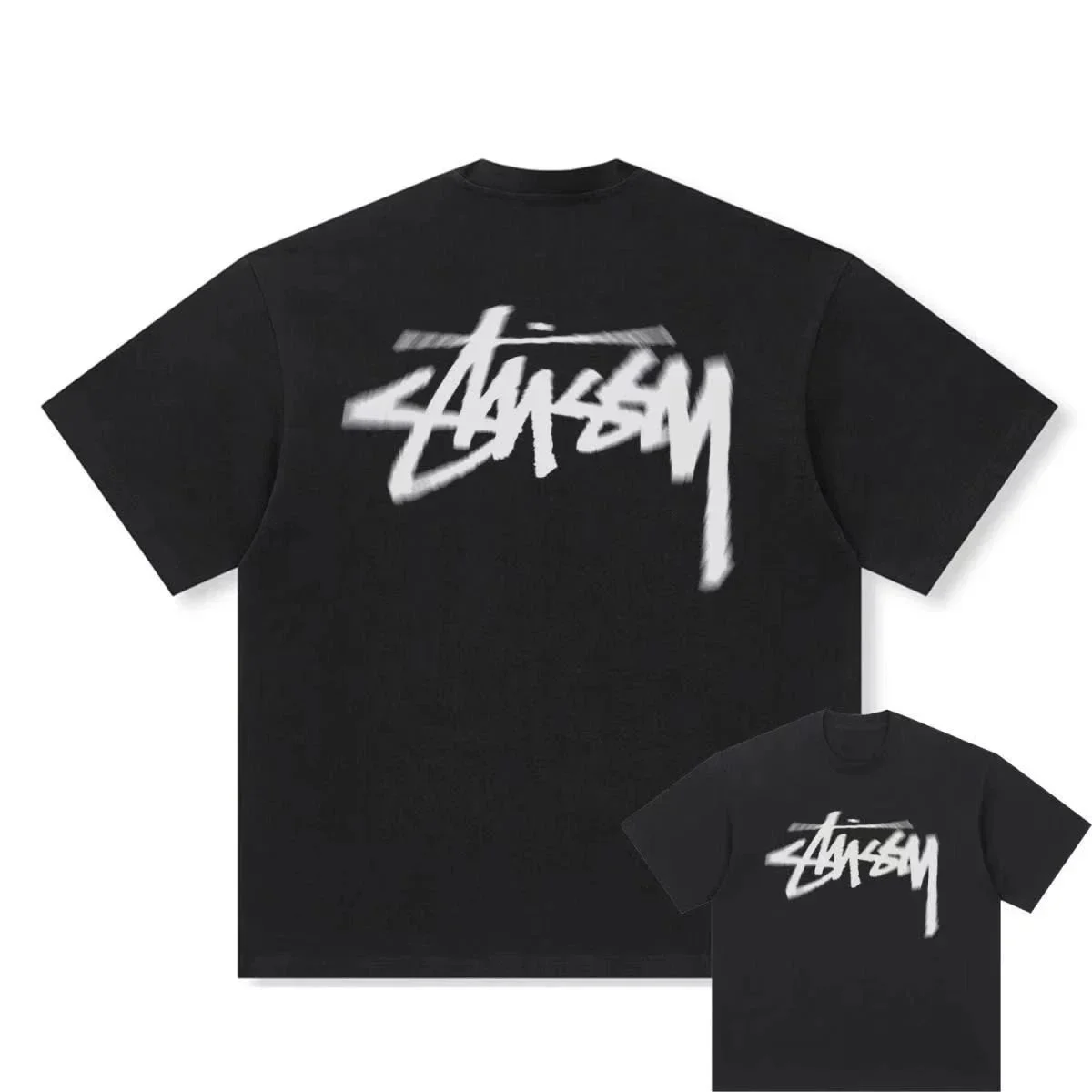 Stussy Stussy Stüssy Basic Logo Black T-Shirt Black - 1