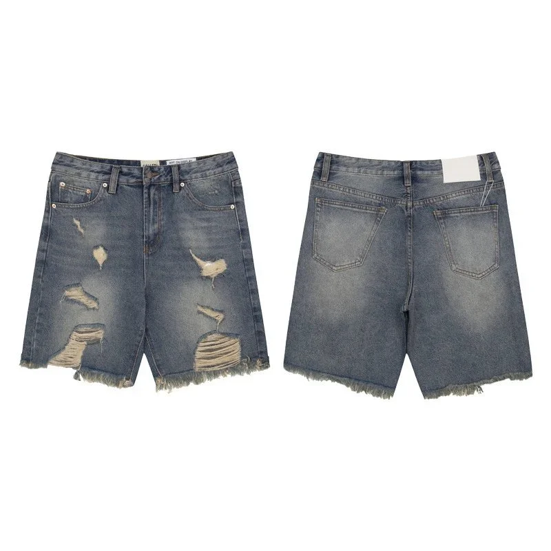 Other Distressed Denim Shorts Blue Casual Blue - 1