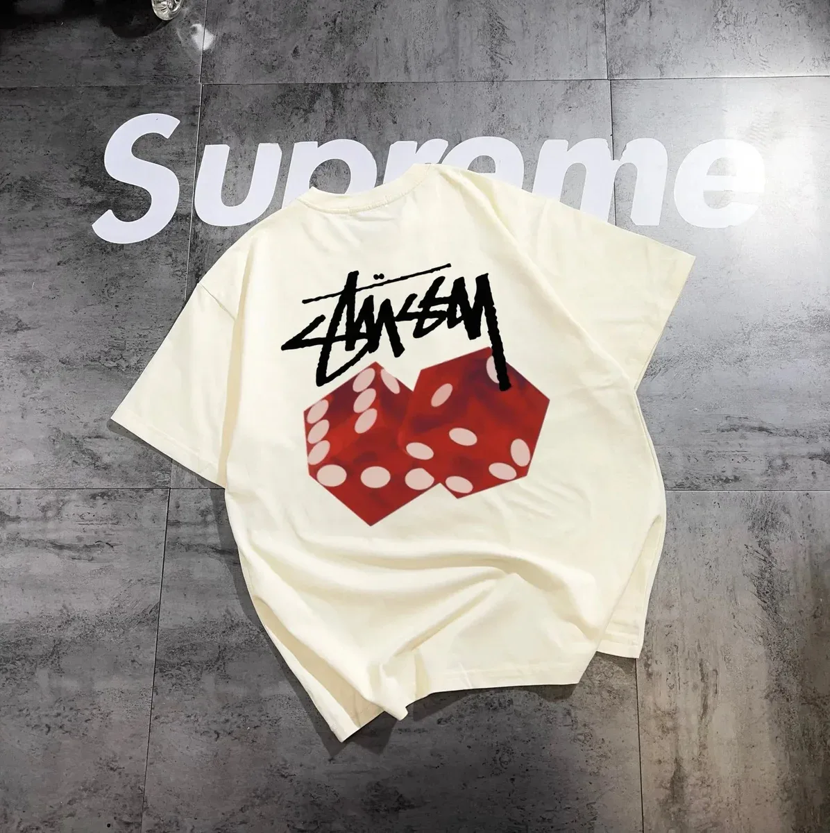 Stussy Stussy Stüssy Dice T-Shirt Cream Cream - 1