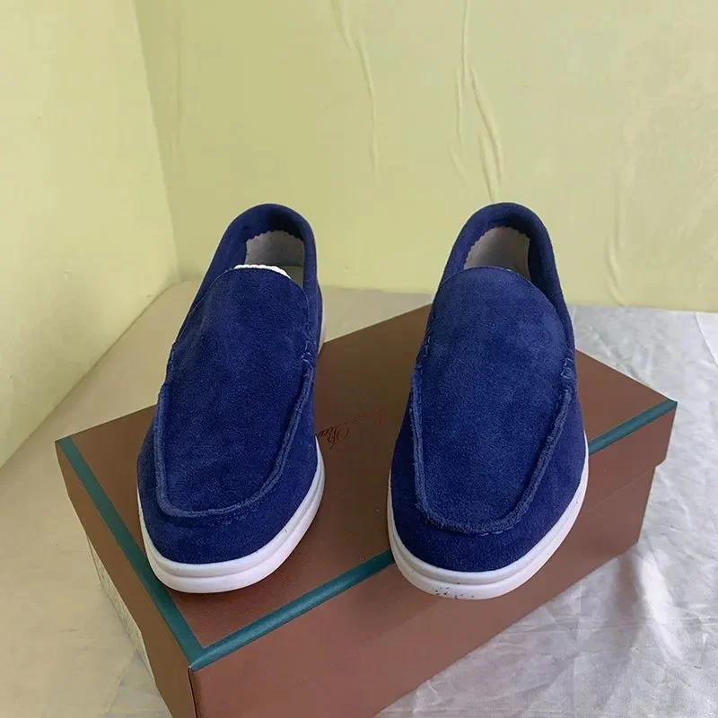 Other Blue Suede Loafers A5 Slip-On Shoes Blue - 1
