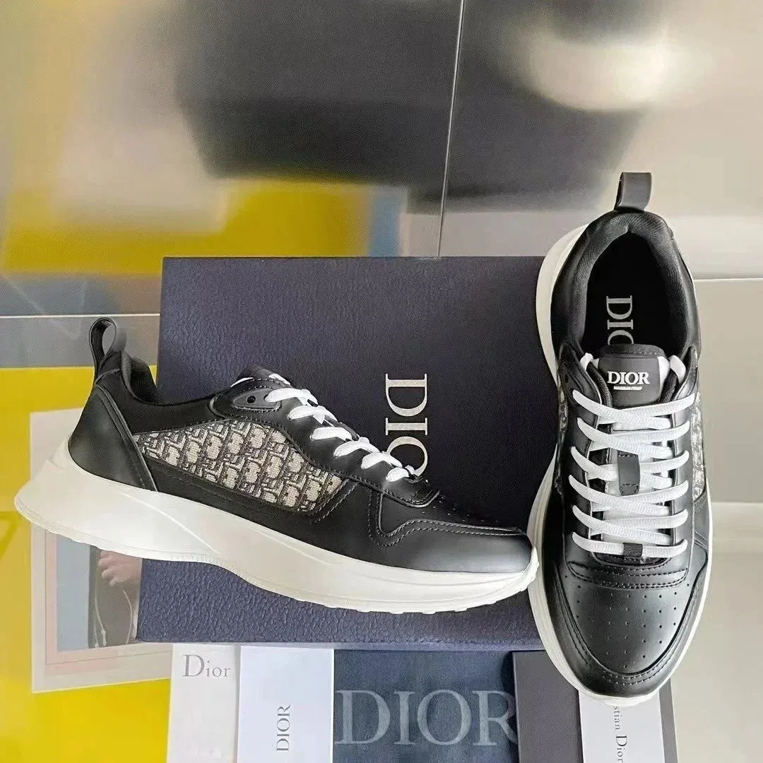 Dior Dior Dior Oblique Black/White Monogram Pattern Sneakers Black