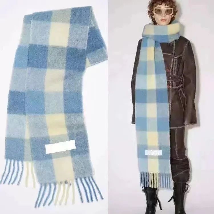 Acne Studios Acne Studios Plaid Scarf Water Blue Blue