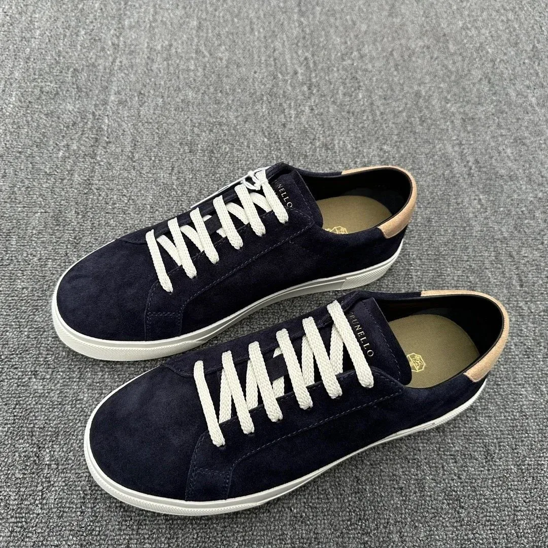 Other Brunello Cucinelli Suede Leather Sneakers Navy White Navy - 1