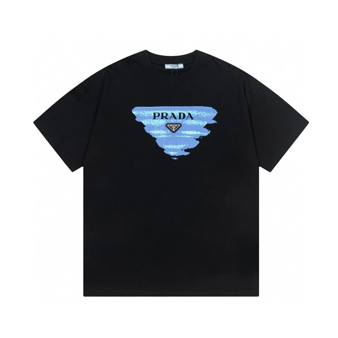 Prada Prada Black/Blue Graphic T-Shirt Black