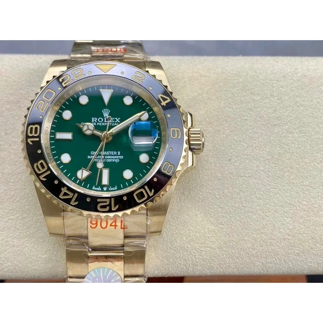 Rolex Rolex GMT-Master II Green Dial Gold Bracelet Watch Gold - 1