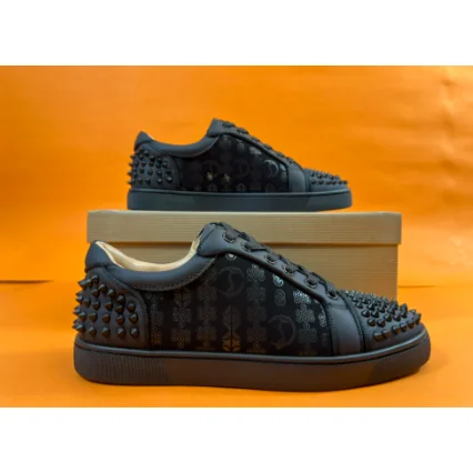 Christian Louboutin Christian Louboutin Loubi Black Spiked Sneakers Black - 1