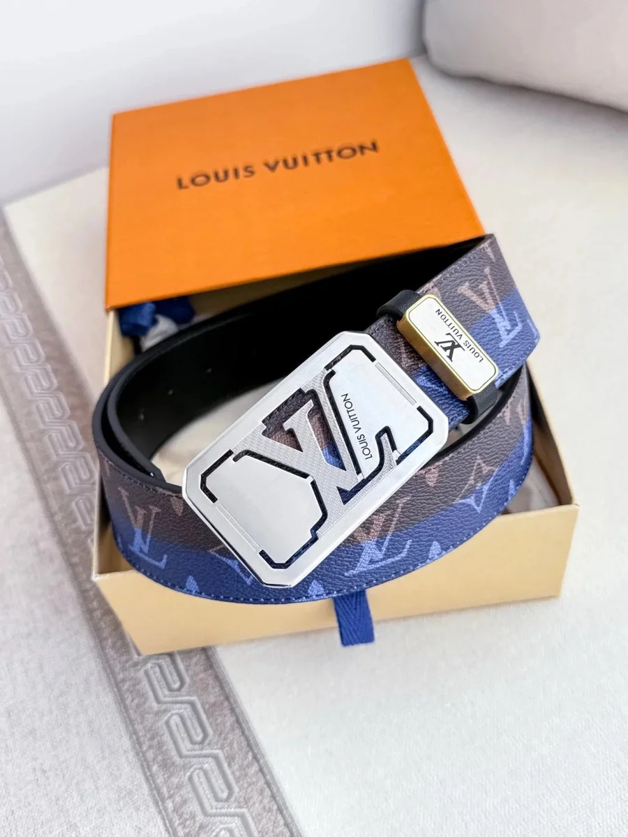Louis Vuitton Louis Vuitton Monogram Blue Belt Blue