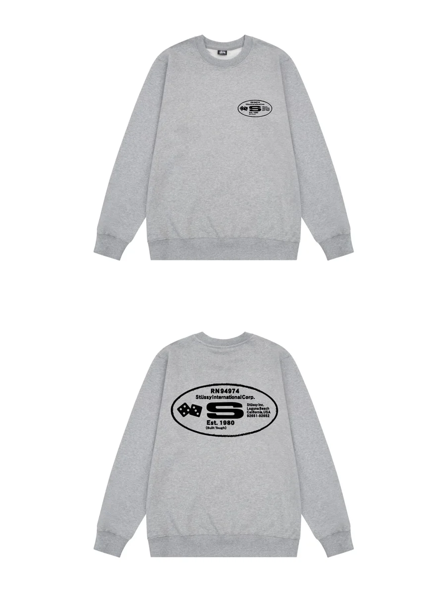 Stussy Stüssy Dice Logo Crewneck Sweatshirt Grey Grey - 1