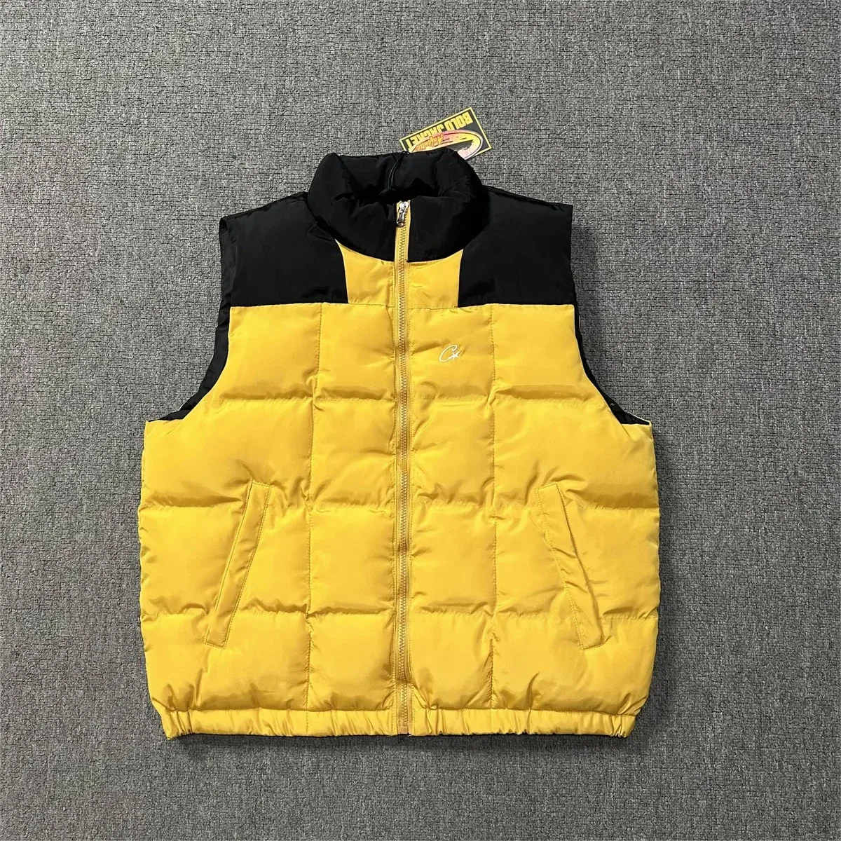 Corteiz Corteiz RTW Yellow/Black Puffer Vest Yellow - 1
