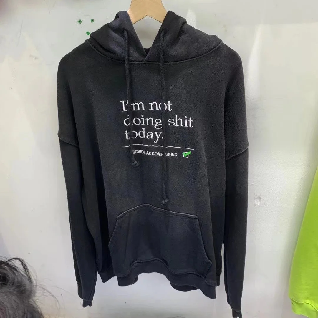 Other Unisex Hoodie 'I'm Not Doing Shit Today' Black Black - 1