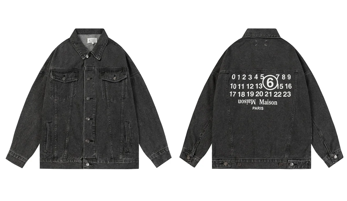 Maison Mihara Yasuhiro Maison Mihara Yasuhiro Numeric Print Black Denim Jacket Black - 1
