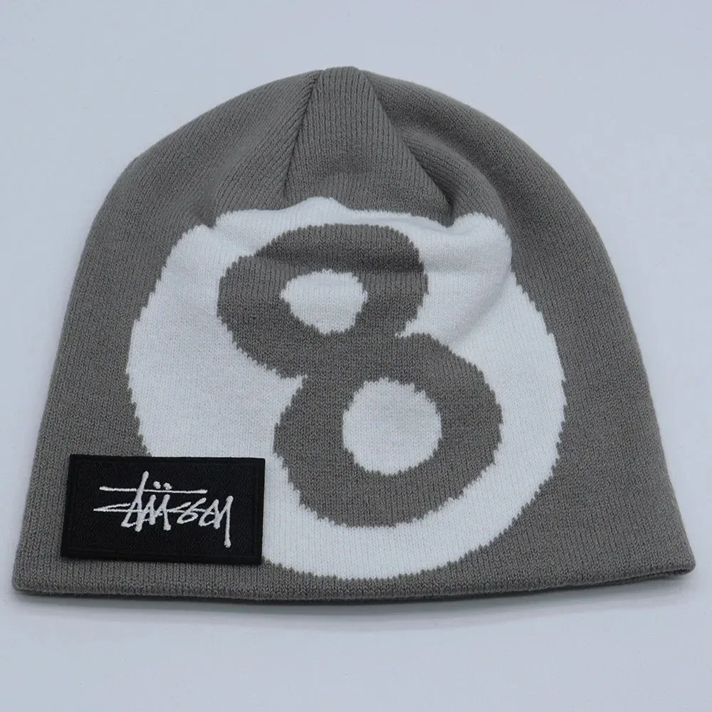 Stussy Stussy 8 Ball Grey-White Beanie Grey