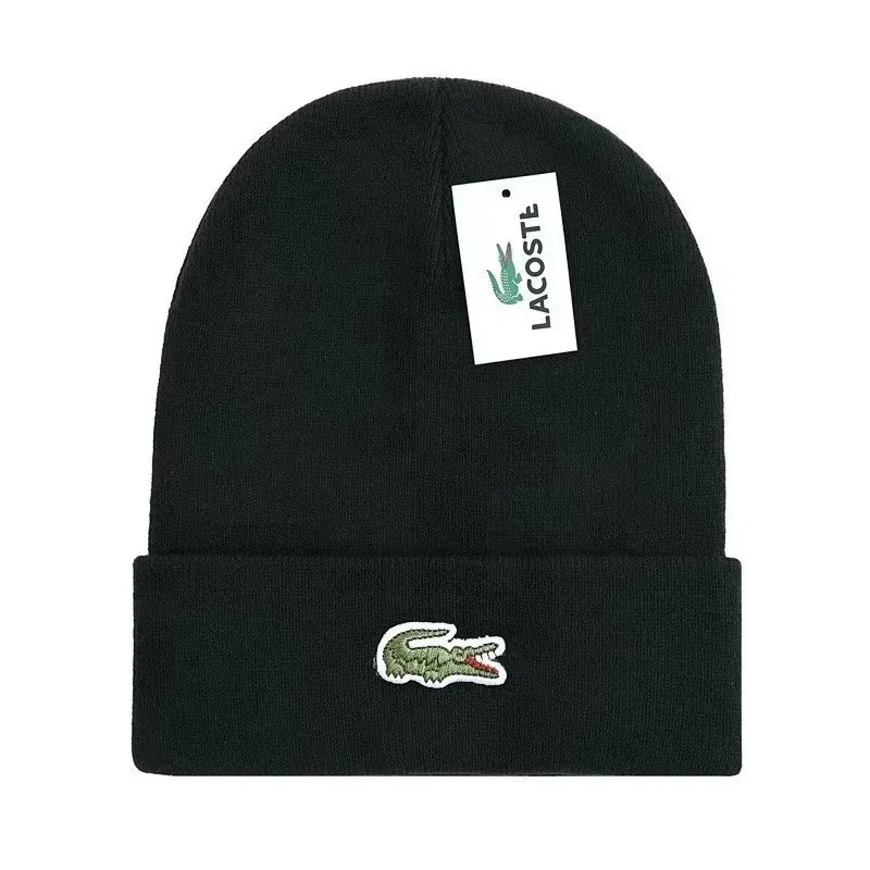 Lacoste Lacoste Black Crocodile Beanie Hat Black - 1