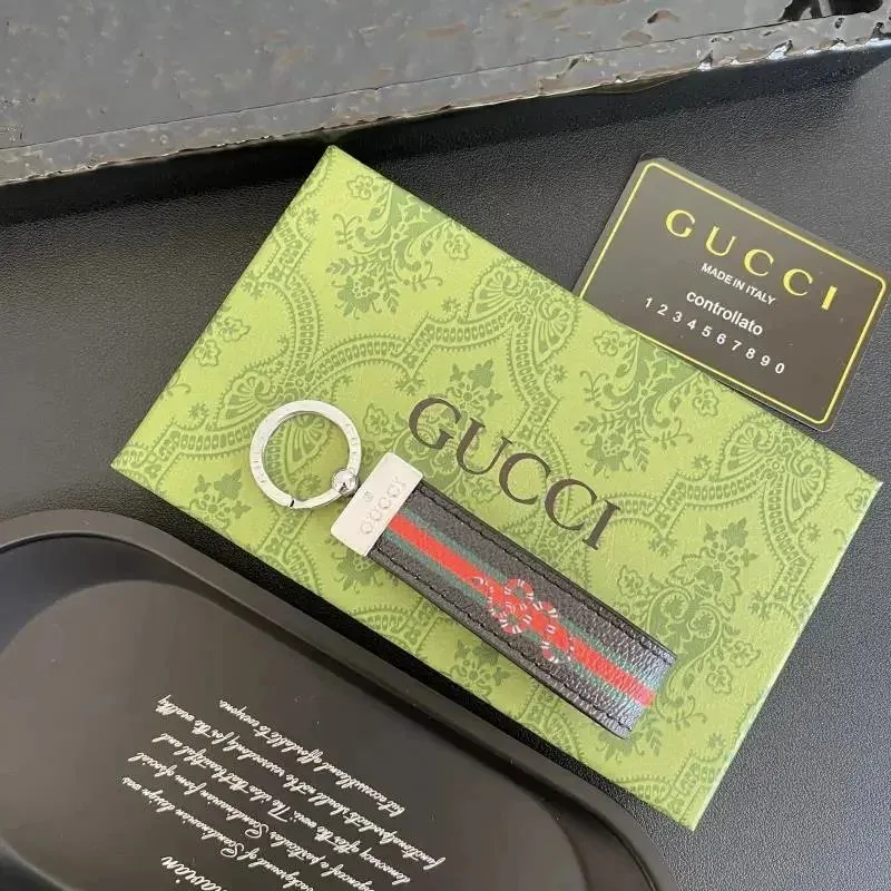 Gucci Gucci Interlocking G Black/Red Green Keychain Black