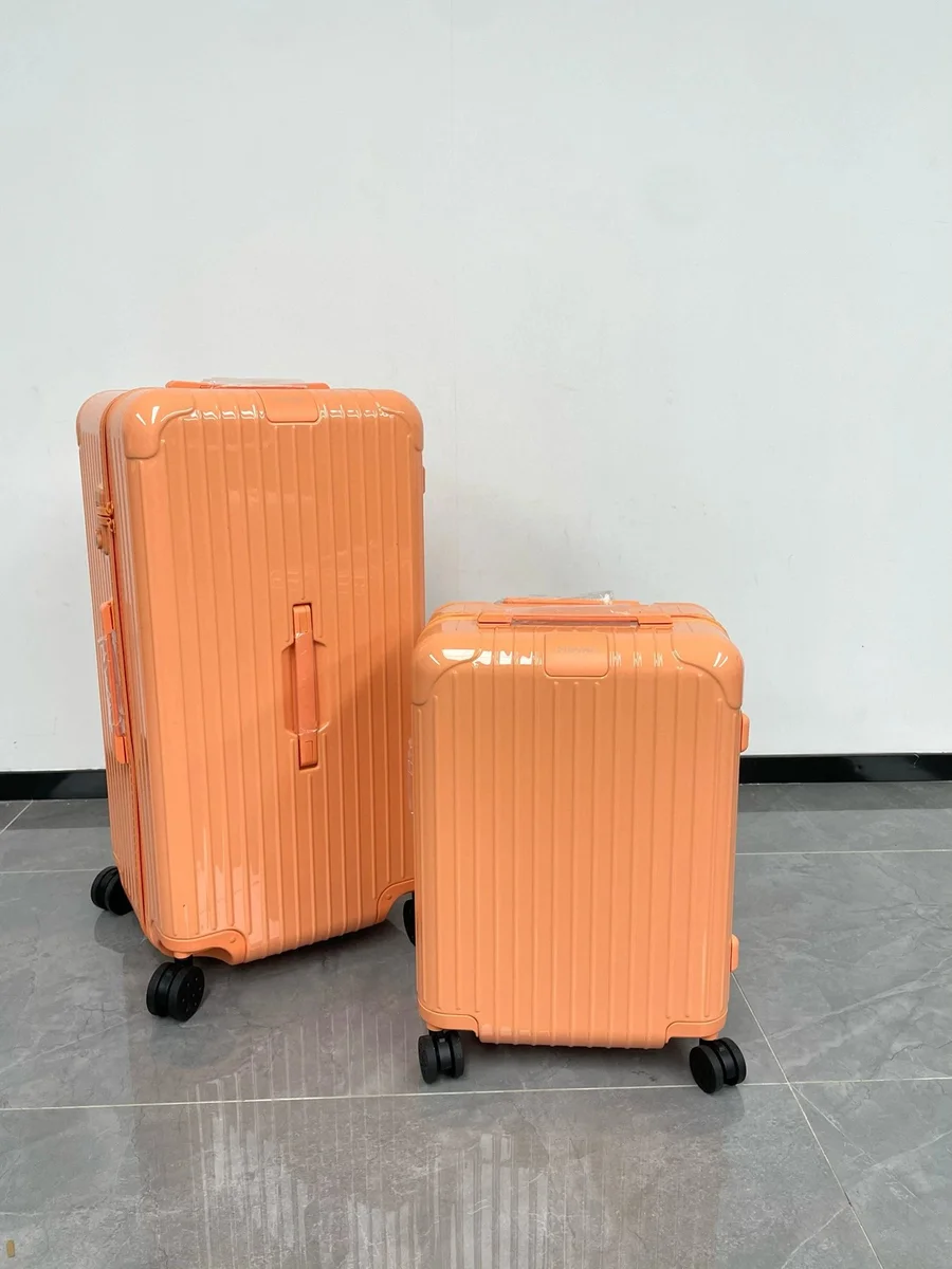 Other Orange Ribbed Hard Shell Luggage Set Orange - 1