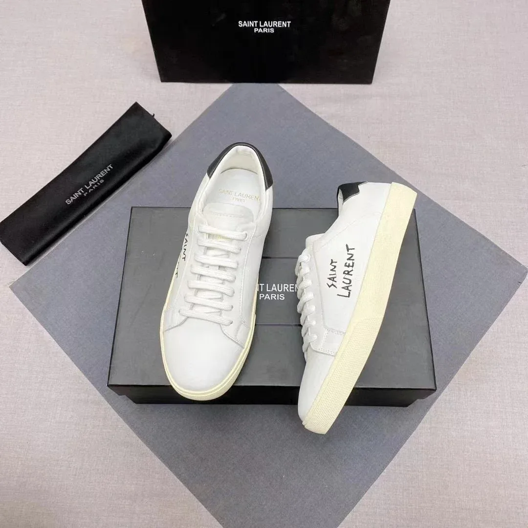 Saint Laurent Saint Laurent Classic Logo White Leather Sneakers White - 1