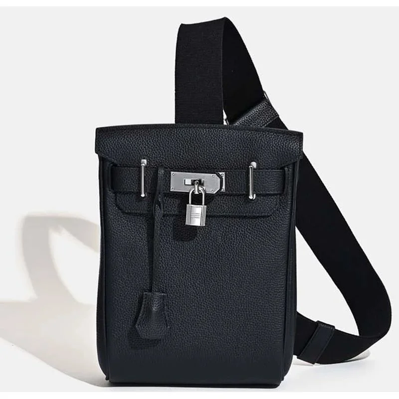 Hermès Hermès Kelly Lock Padlock Leather Crossbody Bag Black Black