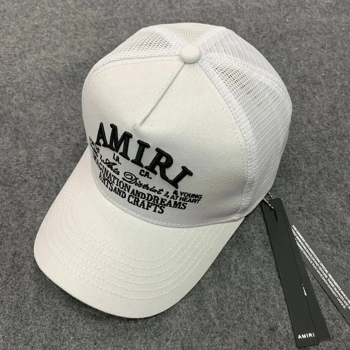Amiri Amiri White Embroidered Mesh Trucker Cap White - 1