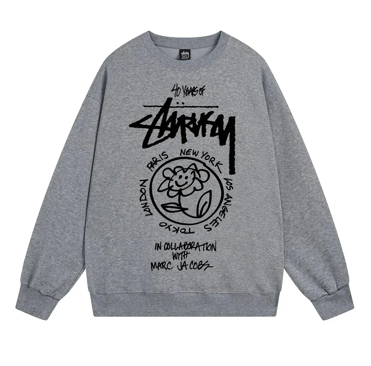 Stussy Stussy 40 Years of Stussy x Marc Jacobs Grey Sweatshirt Grey - 1