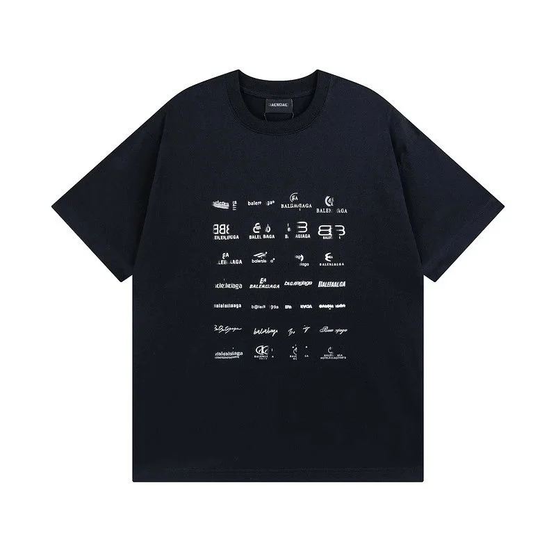Balenciaga Balenciaga Logo Print T-Shirt Black Black - 1