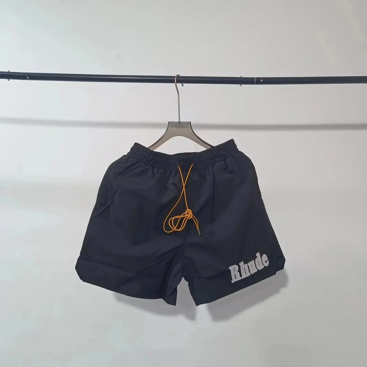 Rhude Rhude Black/Orange Drawstring Shorts Black - 1
